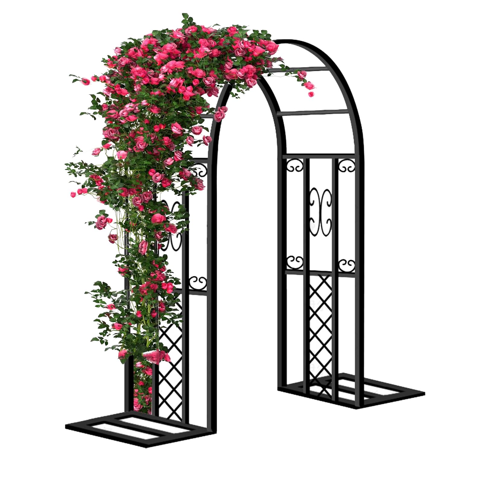 Gartenbogen aus Metall, Rosenbogen 230x140x40 cm, 20 mm Verzinkter Stahlrostfrei, Verstärkte Rankhilfe für Kletterpflanzen, Rosen, Hochzeitsbogen Garten & Outdoor (Schwarz)