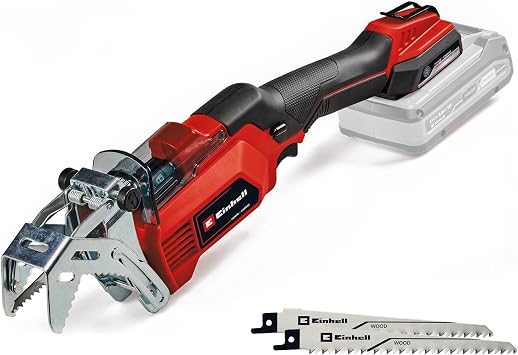 Einhell Cordless Pruning Saw GE-GS 18/150 Li-Solo Power X-Change 18V, max. 100mm cutting thickness, 20mm lifting height, removable branch bracket, 2x saw blade included - 3408290
