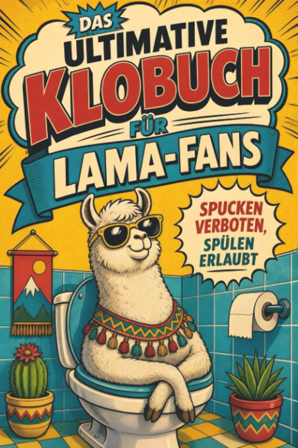 Das ultimative Klobuch für Lama-Fans: Spucken verboten, spülen erlaubt. Lustiges Geschenk für Fans von Lamas, Alpakas und flauschigen Tieren