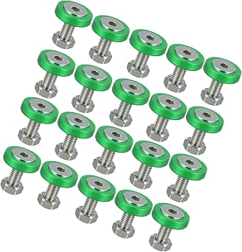 20 Pcs Car Motorcycle Green M6 Fender Bumper Washer Bolt Nuts Kit Aluminum Alloy Engine Bay Fastener Stylish Design