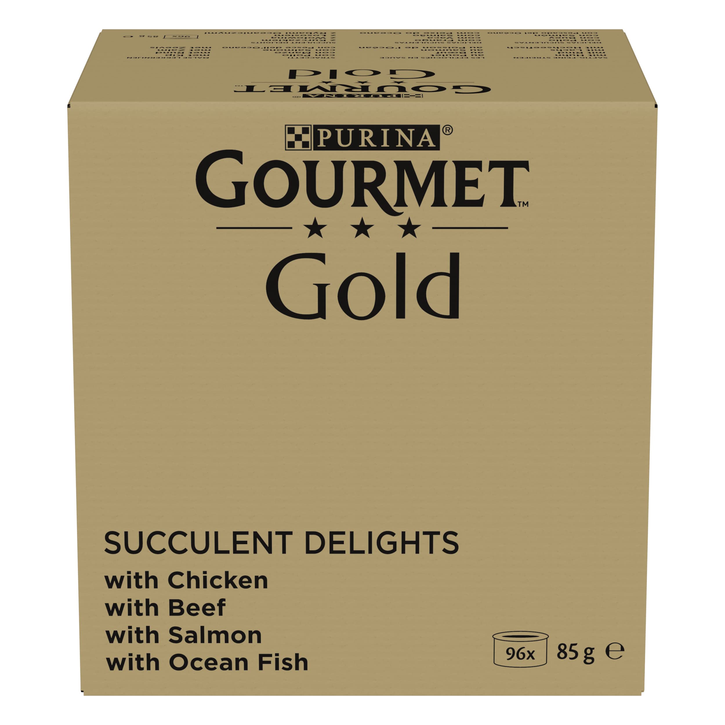 Gourmet Gold Saftig feine Streifen Katzenfutter nass, Sorten Mix, 4er Pack (4 x 24 Dosen à 85g)