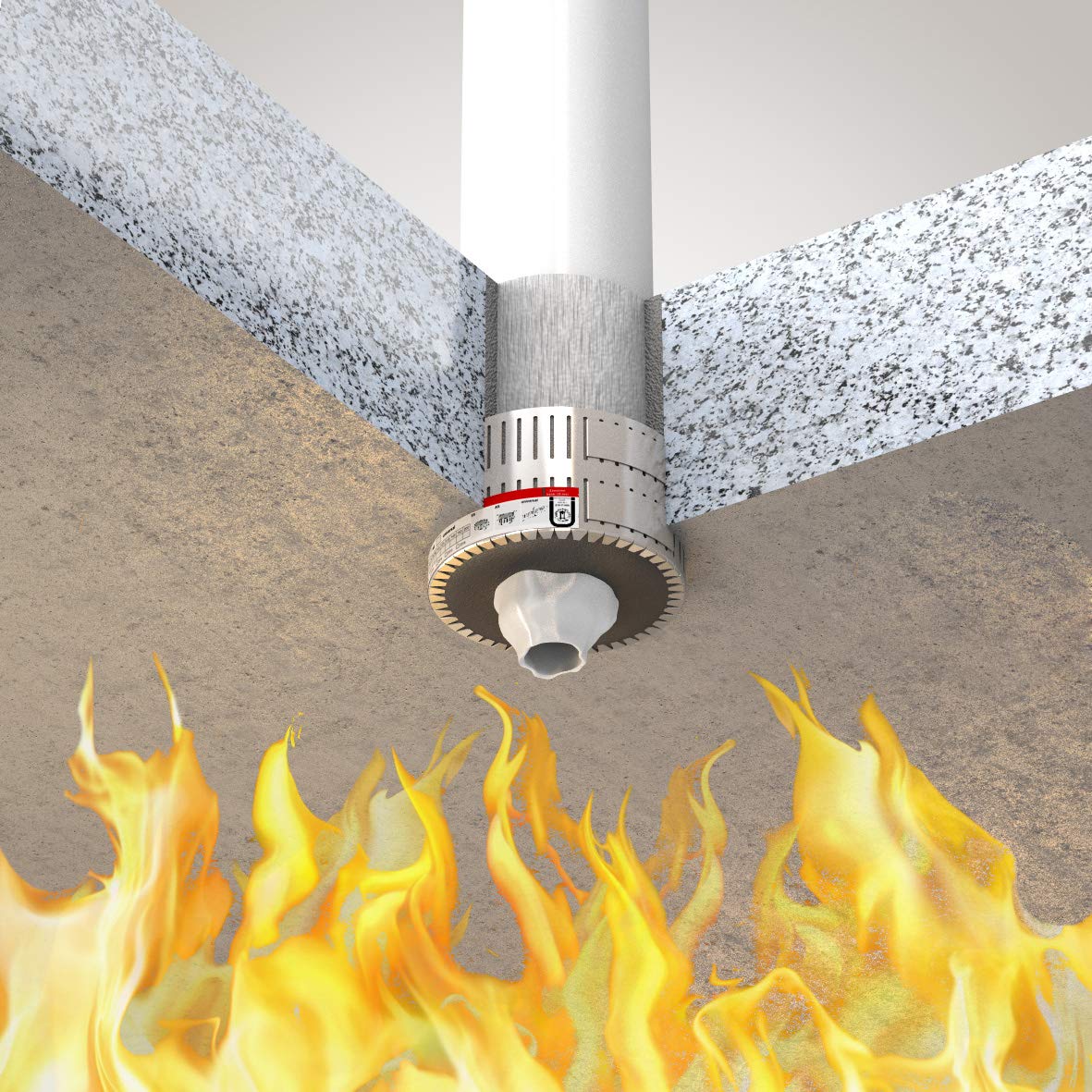 HBT ISITHERM BBR 2 - Manguito de protección contra incendios para tubos de 50-250 mm (200 mm), resistencia al fuego de hasta 120 minutos