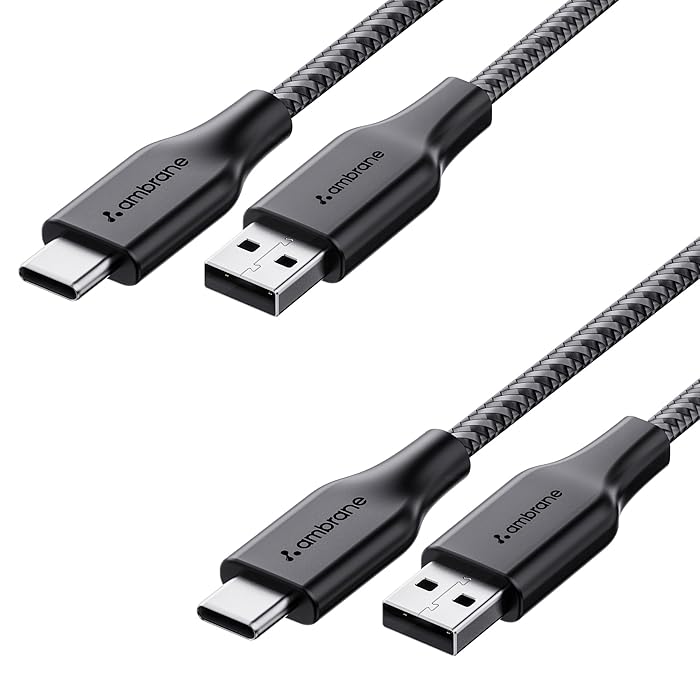 Ambrane Fast Charging USB C Cable 3A 1.5m 2 Pack