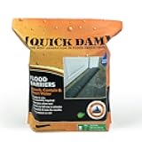 WUM-10 Absorbent Mats, White & QD610-1 Water-Activated Flood Barrier-1 Pack, Black & QD65-2 5' Barrier Water Flood Dam Bags, 2 Pack, Black