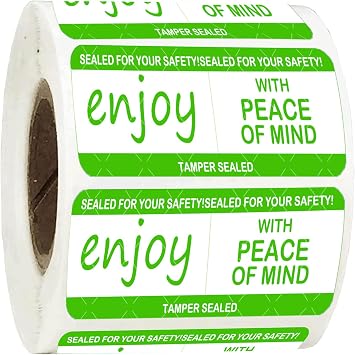 Tamper-Evident Sealed Freshness Labels 1 x 3 inch Tamper Evident Food Package Stickers 500 PCS Food Delivery Stickers- Adhesive Sticker for Safe Food Delivery Food Containers Bags