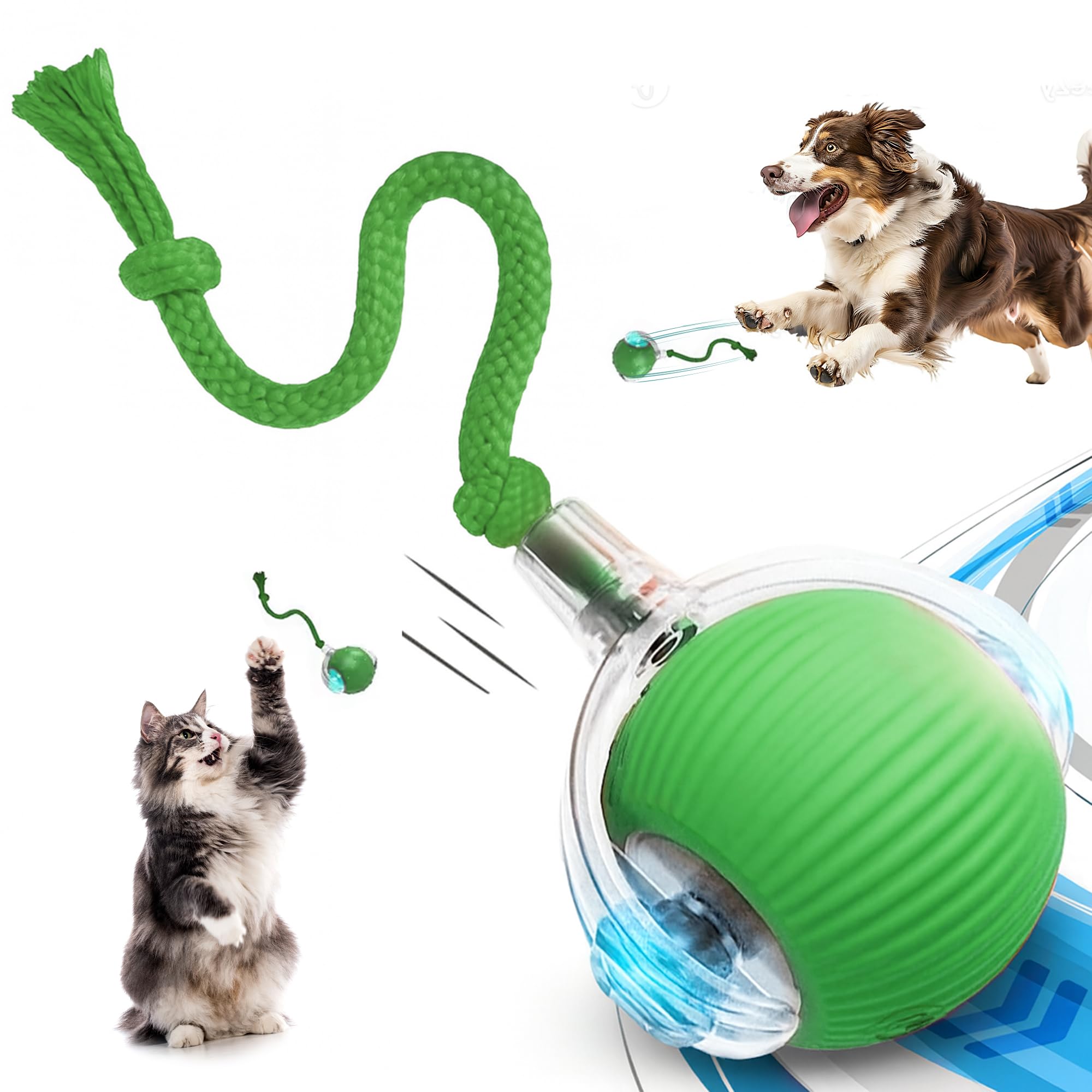 Speedy Tail 2.0 Cat Toy, 360°Automatic Rolling Ball, Smart Interactive Cat Toy, Smart Jumping Ball for Dogs-image-23