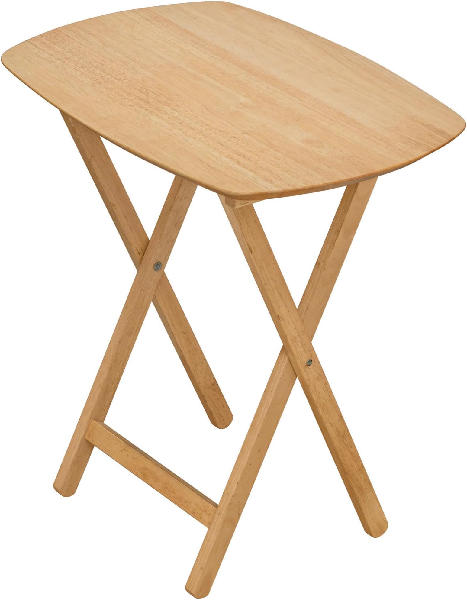 Oversized Hardwood Folding TV Tray Table for Dinner, Eating, 25.5 Inches, Natural