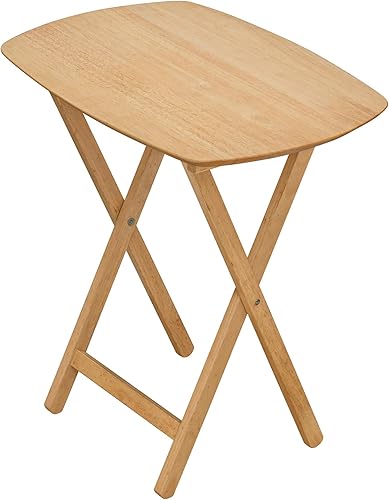 eHemco Mesa plegable de madera dura de gran tamaño para la cena, comer, 25.5 pulgadas, natural