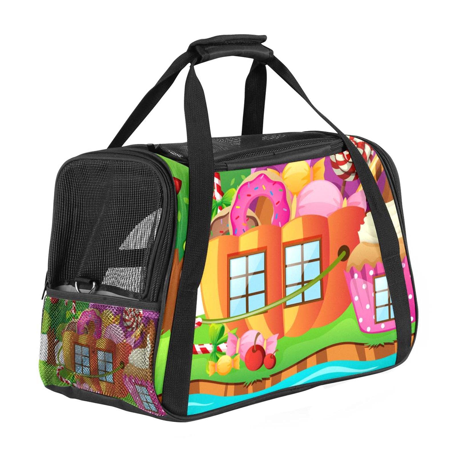 Transportín de gato blando Candy House and River con doble cremallera para trajes de mascota