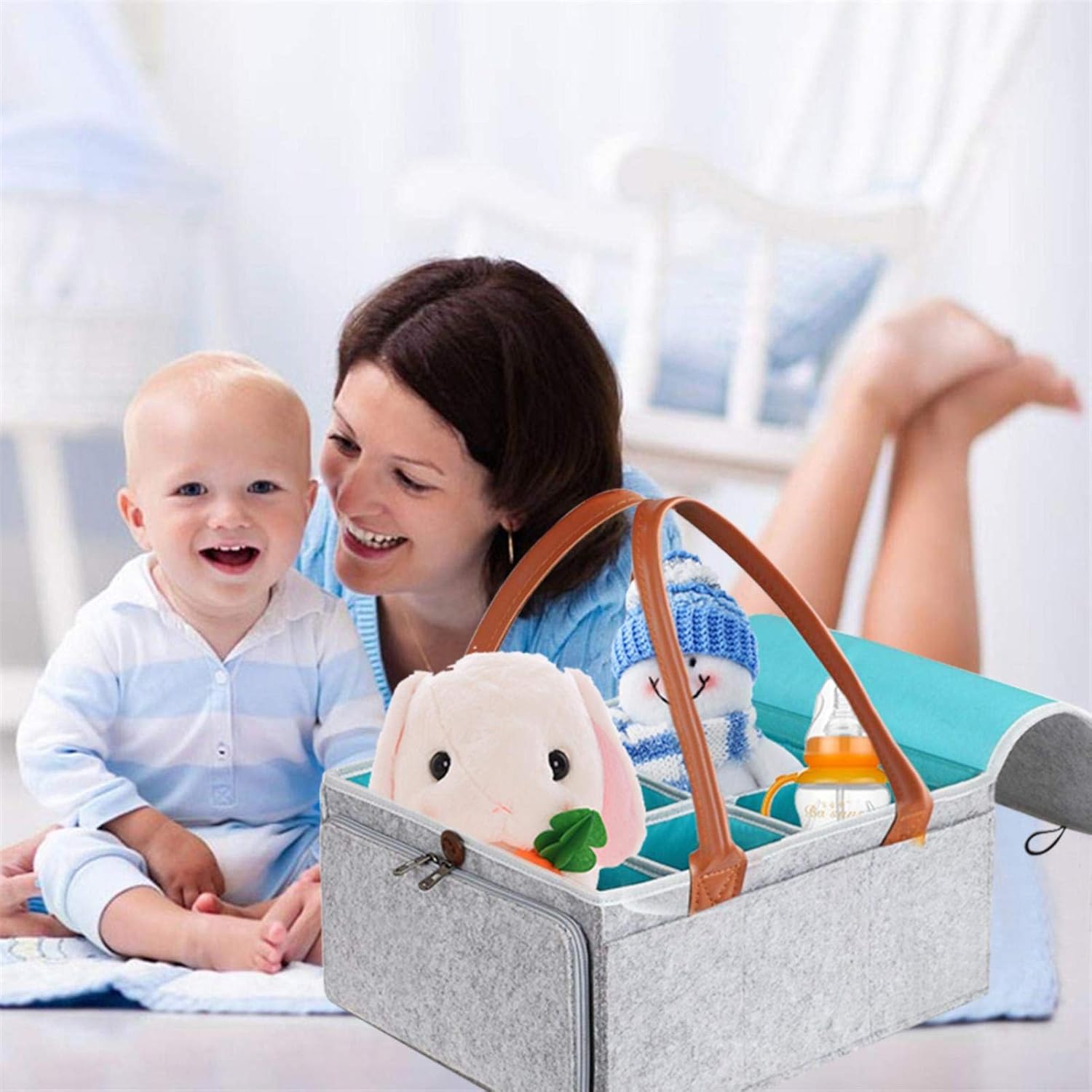 Gure オムツストッカー オムツ収納 バッグ 仕切り付き ポケット多数 持ち運び 蓋付き 車内 旅行 多機能 ホワイト 超特価 Gure オムツストッカー オムツ収納 バッグ 仕切り付き ポケット多数 持ち運び 蓋付き 車内 旅行 多機能 ホワイト 超特価