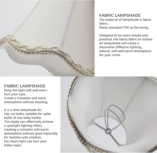 Miniatura 10 de FERCAISH Pantalla moderna de estilo europeo, pantalla de tela de estilo real, pantalla de lino, pantalla de lámpara para sala de estar, cocina y