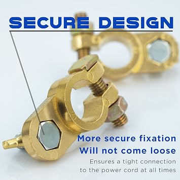 1 Pair Battery Terminal Connector, Cable End Connector Compatible With Car, Van, Truck Marine Boat RV etc, Top Post Battery Terminals End Clamp Set by KeeRoarin