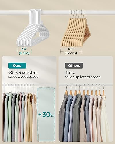 Miniatura 3 de SONGMICS Perchas de plástico, paquete de 30 perchas para ropa que ahorran espacio, perchas ligeras, para pantalones, abrigos, vestidos, color