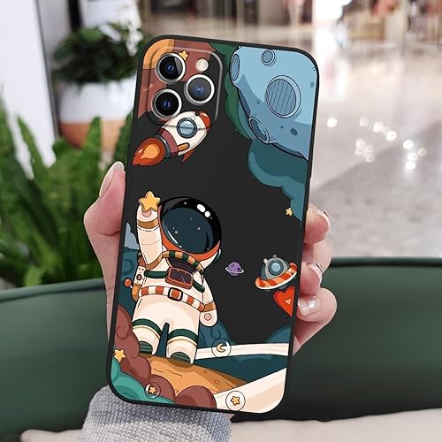 Miniatura 3 de LEECG Funda para iPhone 11 Pro, 11 Pro, diseño de patrón de astronauta, ajuste delgado, suave, resistente a los arañazos, a prueba de golpes, funda