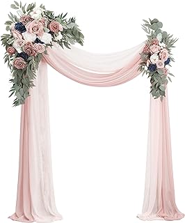 Floroom Arch Flowers with Drapes Kit (Pack of 4) - 2pcs Artificial Dusty...