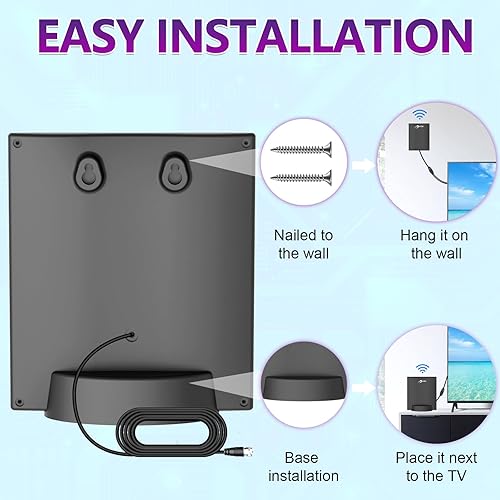 Vista 17 de Antena de TV digital HD mejorada 2025 para televisores inteligentes, antena HDTV amplificada para interiores, largo alcance, soporta 4K, 1080p