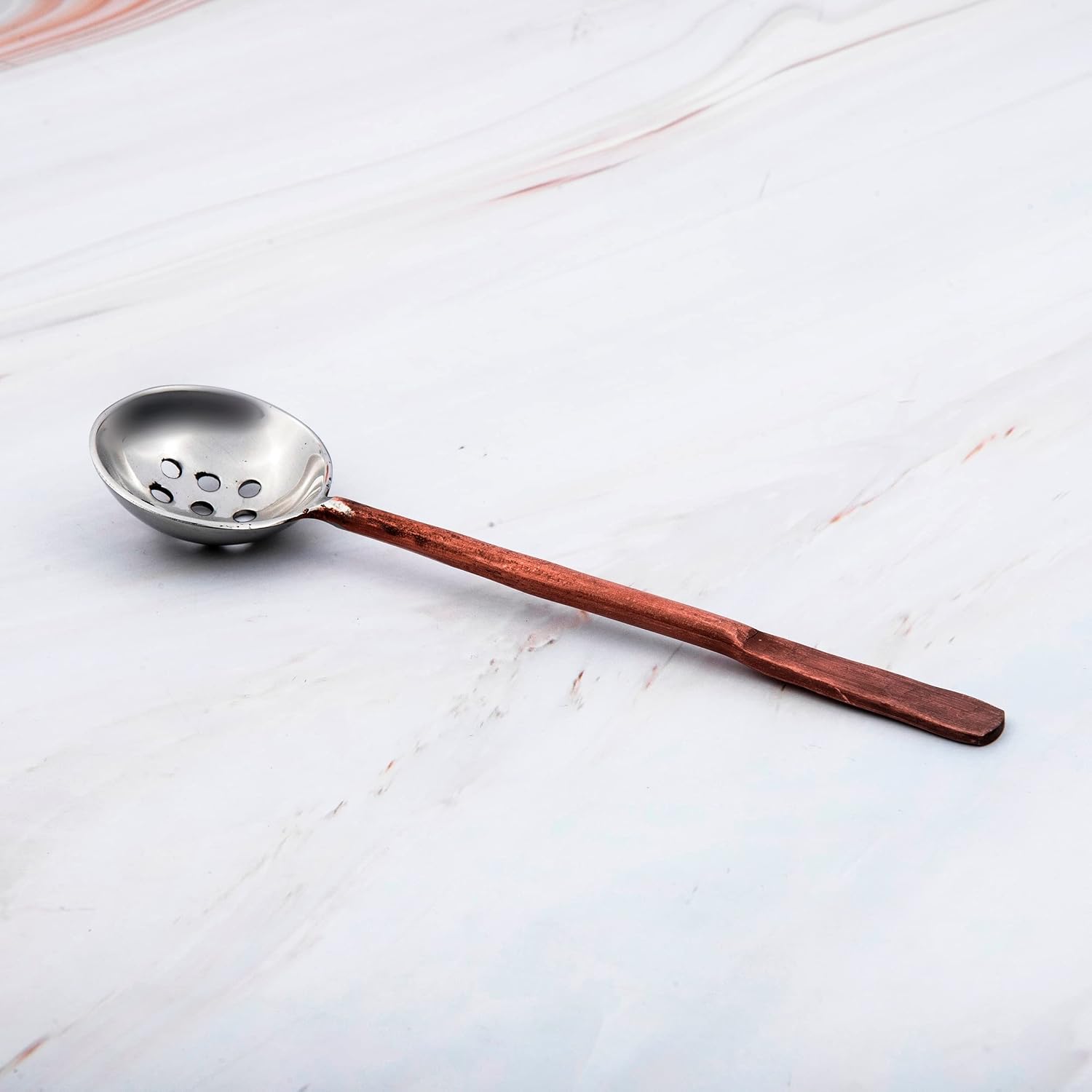 Unknown1 Copper Antique Olive Spoon 4 Pcs. Set Bronze Stainless Steel Piece Handmade