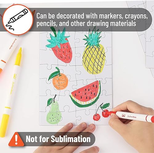 Miniatura 4 de Mr. Pen Rompecabezas en blanco - Paquete de 8, 28 piezas/paquete, 5.5 x 8.1 pulgadas, blanco, rompecabezas en blanco para dibujar