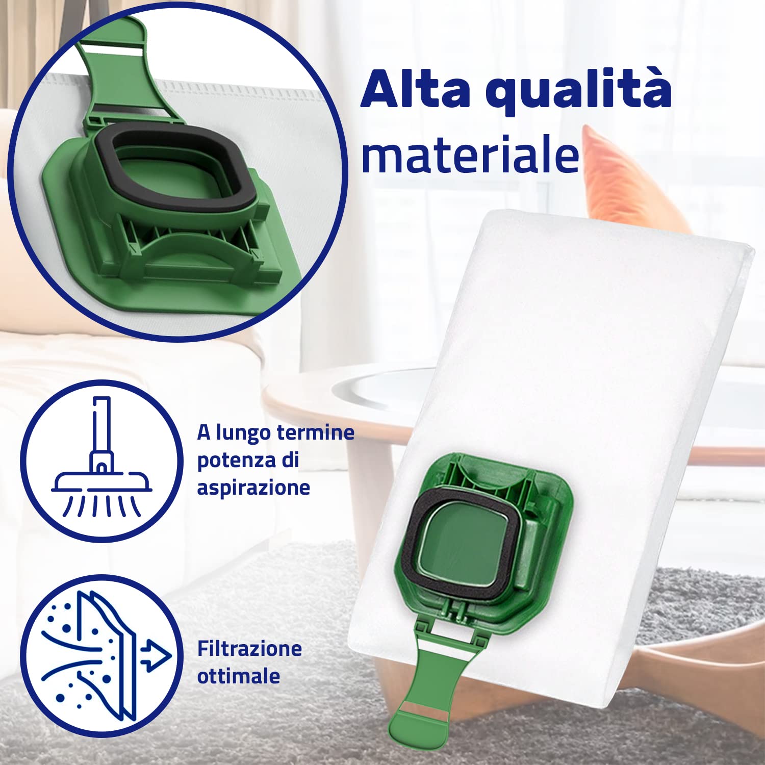 Kit Annuale 12 Sacchetti 2 Griglie Protezione Motore Vorwerk