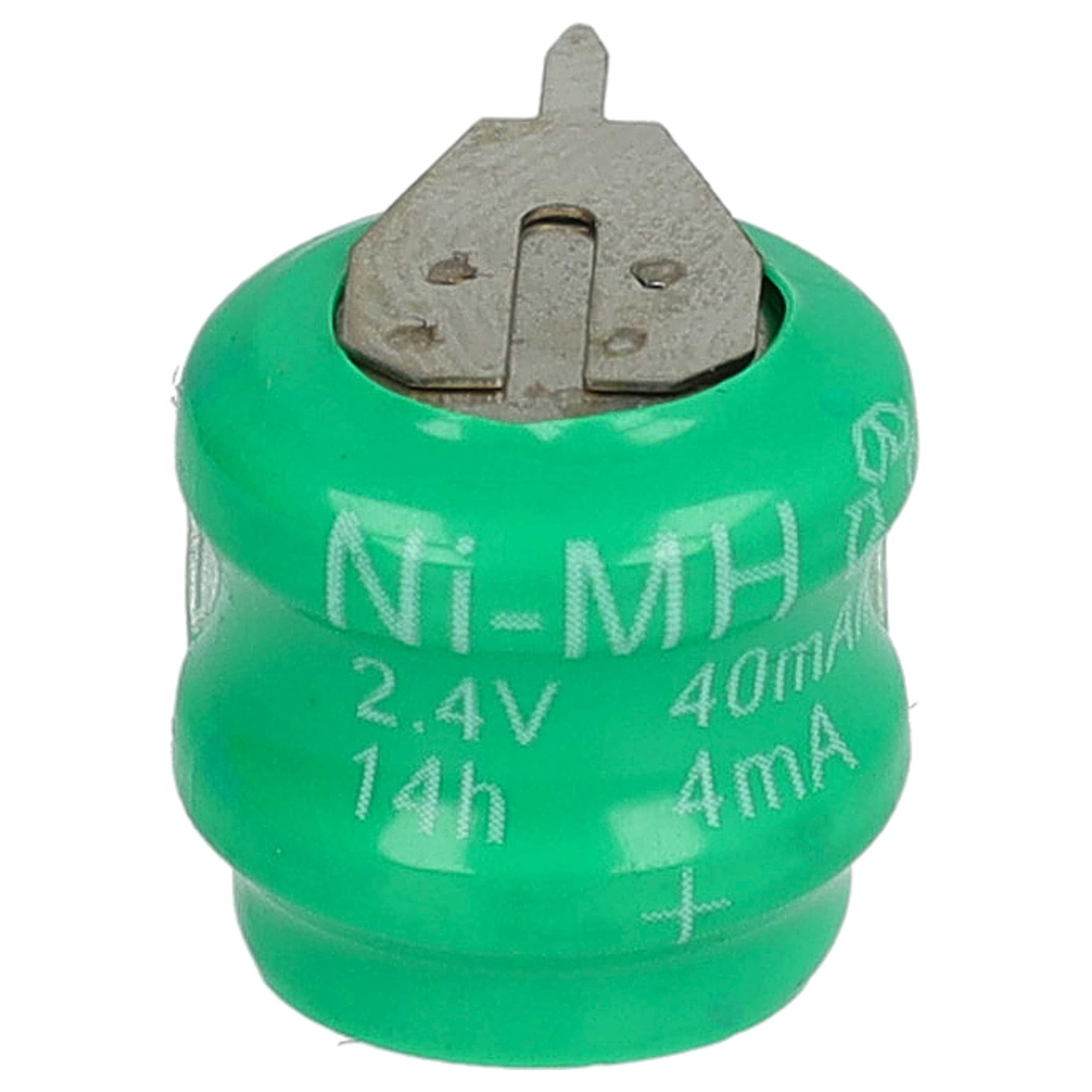 vhbw 100 x wymienna bateria guzikowa NiMH typ V40H 2 piny 40 mAh 2,4 V nadaje się do modeli akumulatorów, lamp słonecznych itp.