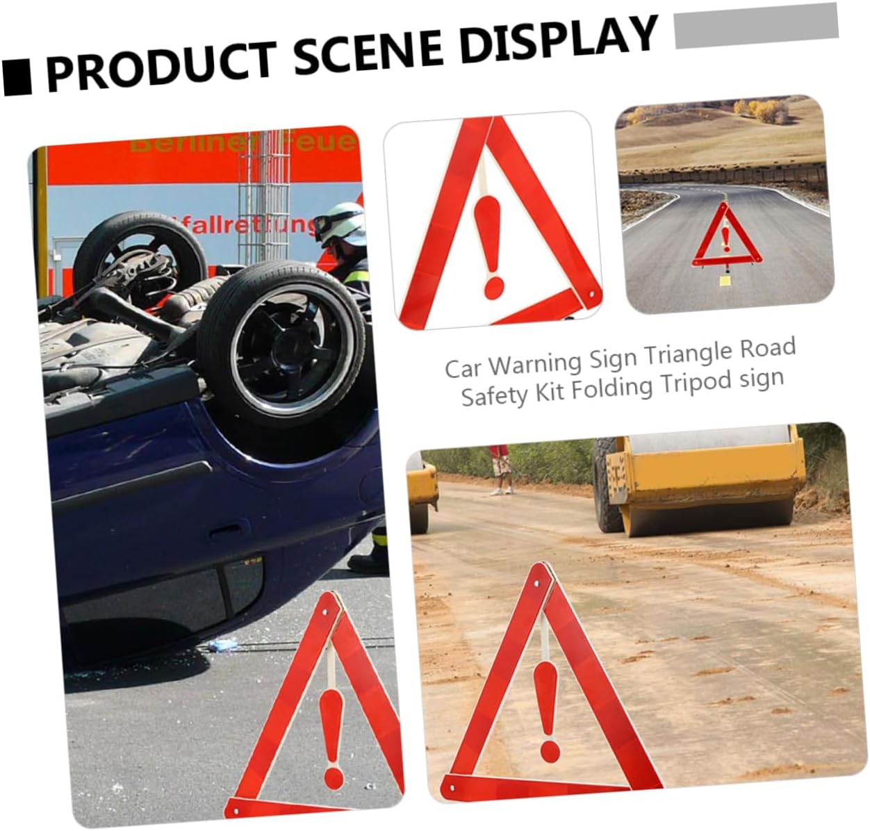 4pcs Car Safety Triangle Kit Road Car Emergency Triangle Stability Warning Tripods