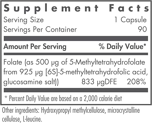 Miniatura 2 de Nutricology QuatreActiv Suplemento de folato - Metilfolato, 5-MTHF, soporte de metilación, cuatrefólico, cápsulas vegetarianas - 90 unidades