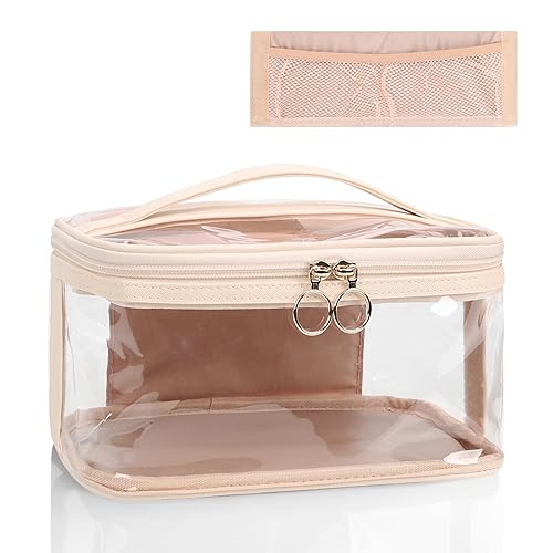 Miniatura 2 de OCHEAL Bolsa de maquillaje, bolsa organizadora de maquillaje transparente, bolsa de cosméticos portátil, bonita funda de maquillaje transparente