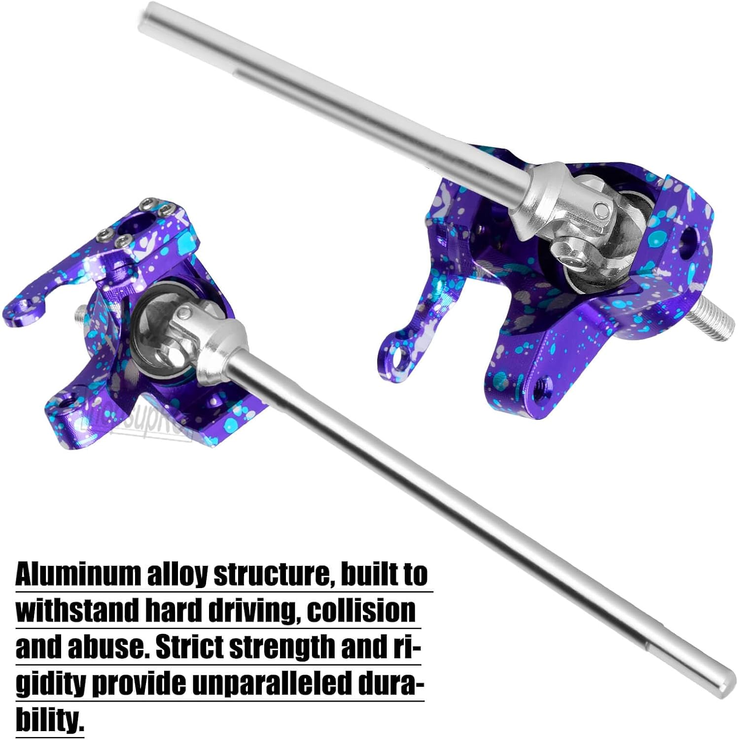 RC Front Rear Axle Upgrades Part for 1/10 SCX10 SCX10 II 90046 90047,Aluminum Front&Rear Axles Axle Set Hops Up Colour(Purple&Blue)