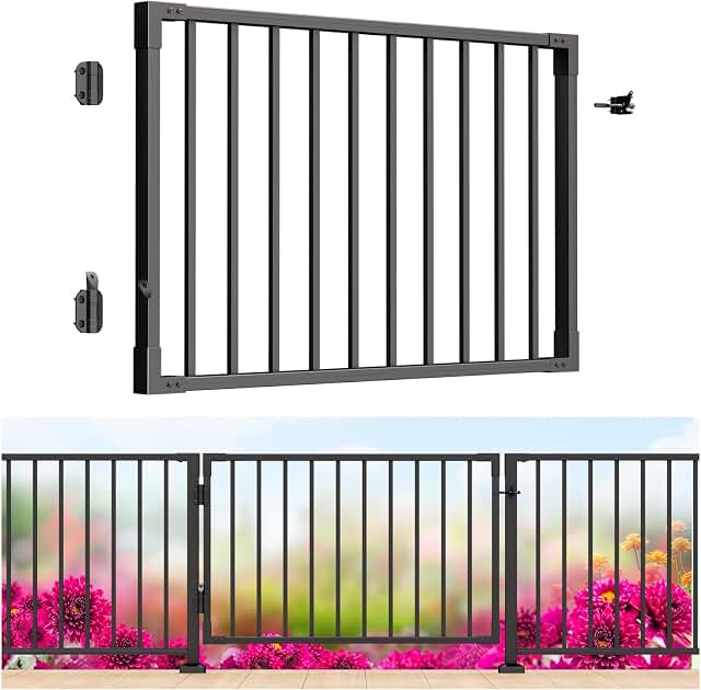 Zylorix aluminum deck gate with self-closing hinges