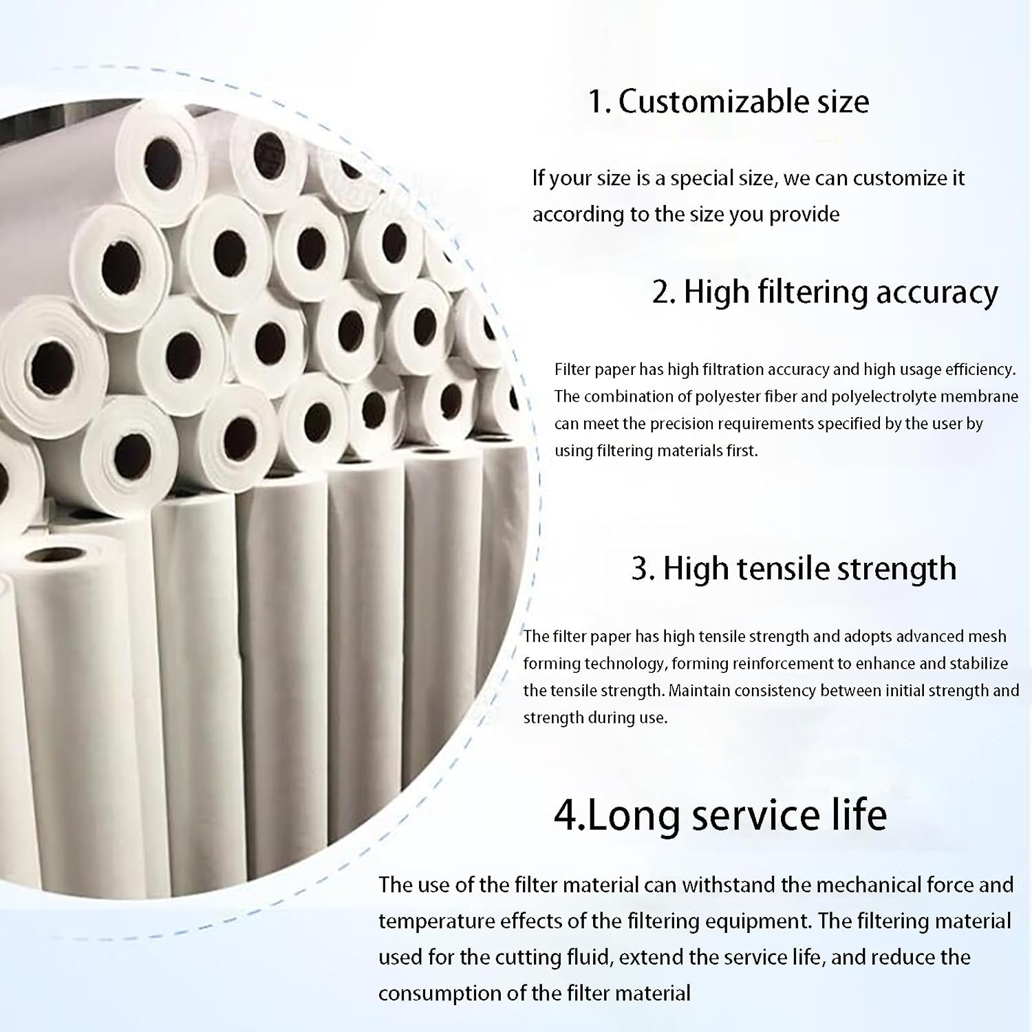 Cutting Fluid Filter Paper, coolant Filter Paper, Emulsion Filter Paper, Mixed Fiber, Suitable for Industrial Oil Filtration (50cmX100m)(Size:1 Volume)