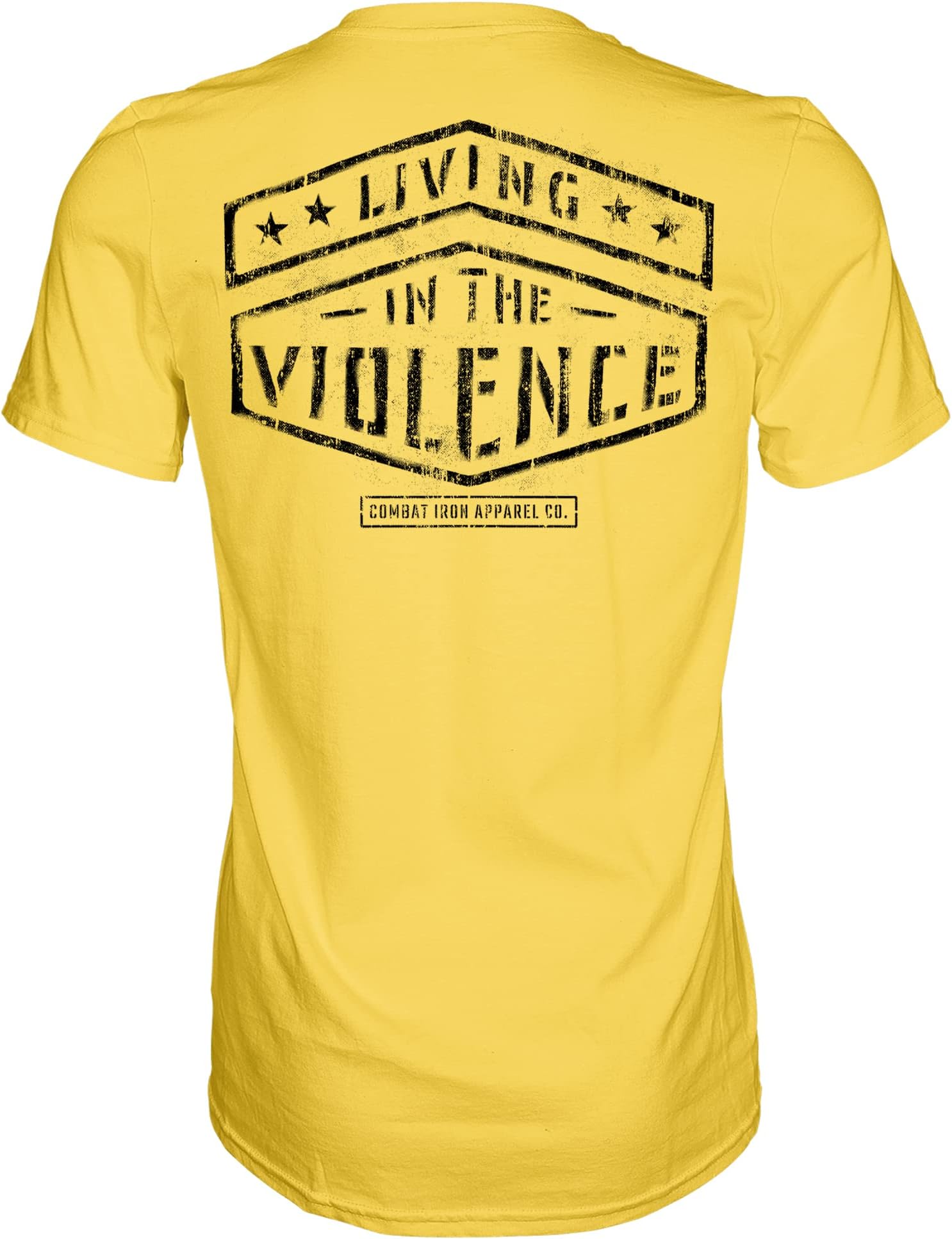 Combat IronLiving in The Violence Patriotic Men's Graphic Short Sleeve T-Shirt -Preshrunk Athletic Fit Tees