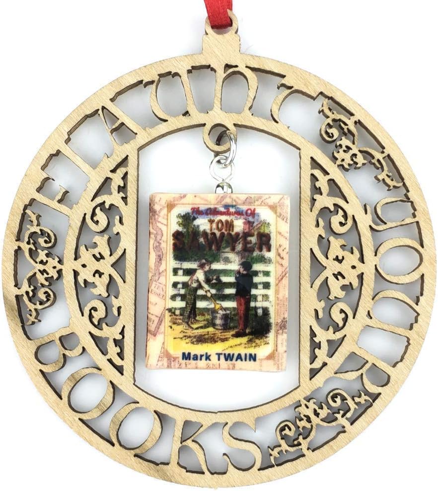 The Adventures of Tom Sawyer Mark Twain Ornament Clay Mini Book Framed Home Decoration Trim Favor