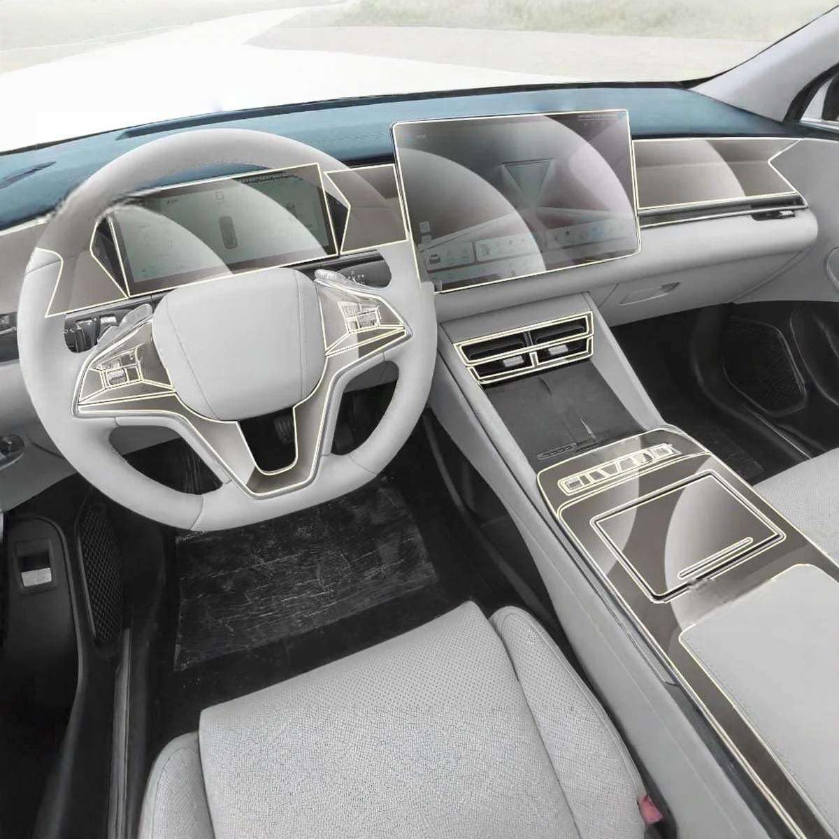 Car Interior Center Console Media Dashboard Navigation TPU Protector Film Anti-Scratch, for BYD Sealion 8 2025