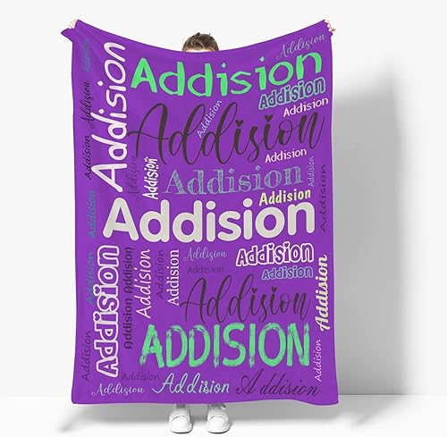 Miniatura 5 de Manta personalizada azul con nombre para adultos, manta suave y acogedora para cama, sofá, haz tu propia manta