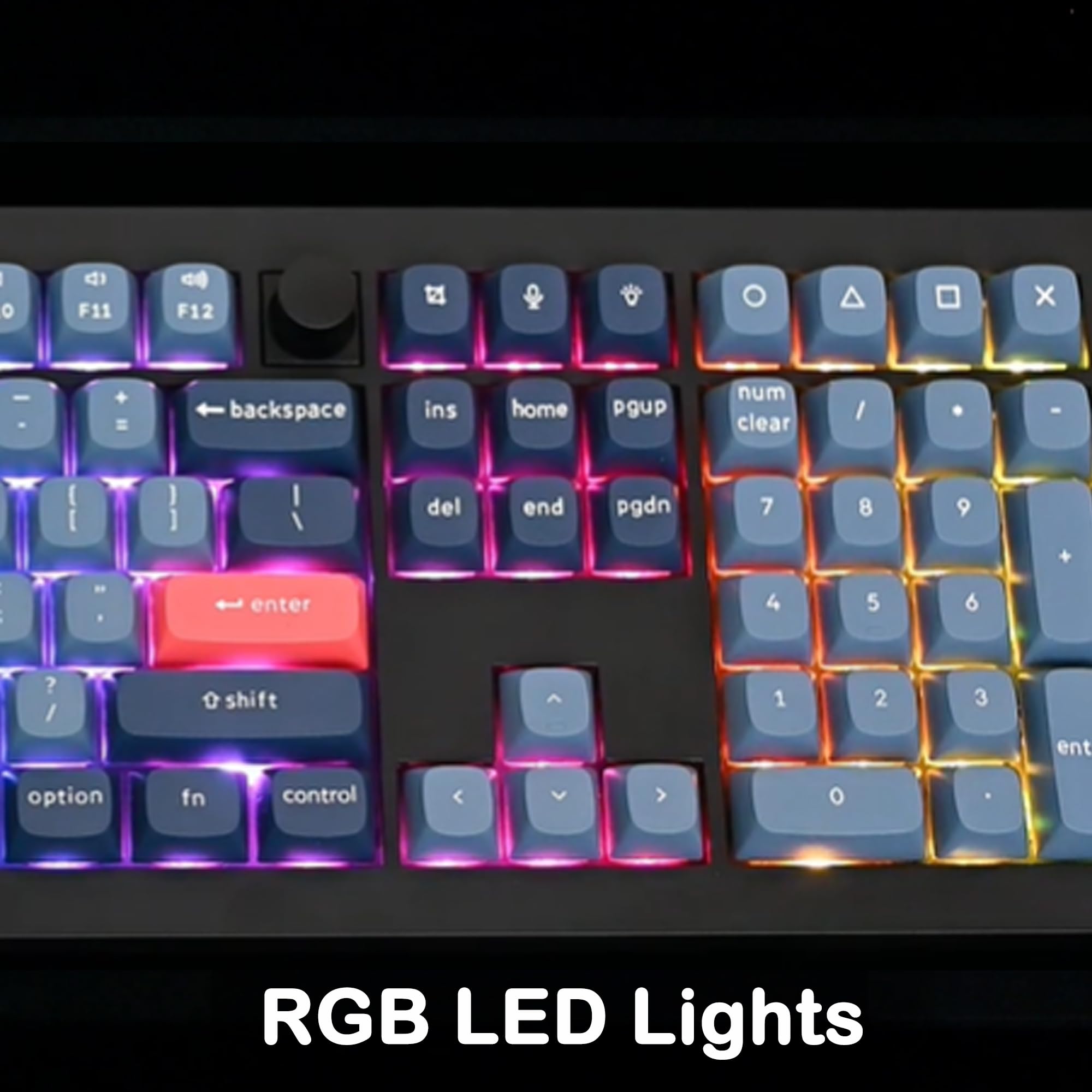 Keychron V6 Max Tastiera meccanica Wirless personalizzata Fullsize, 2,4 GHz/Bluetooth/cablata con retroilluminazione RGB a 3 modalità QMK/VIA, macro programmabile, tasti in PBT con interruttore rosso