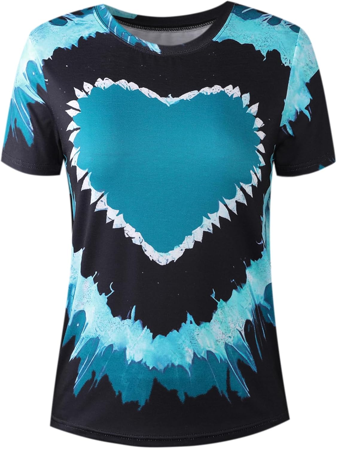 Remidoo Women's Tie Dye Short Sleeve Tee Crewneck Summer T Shirt Multicolor - Image 2