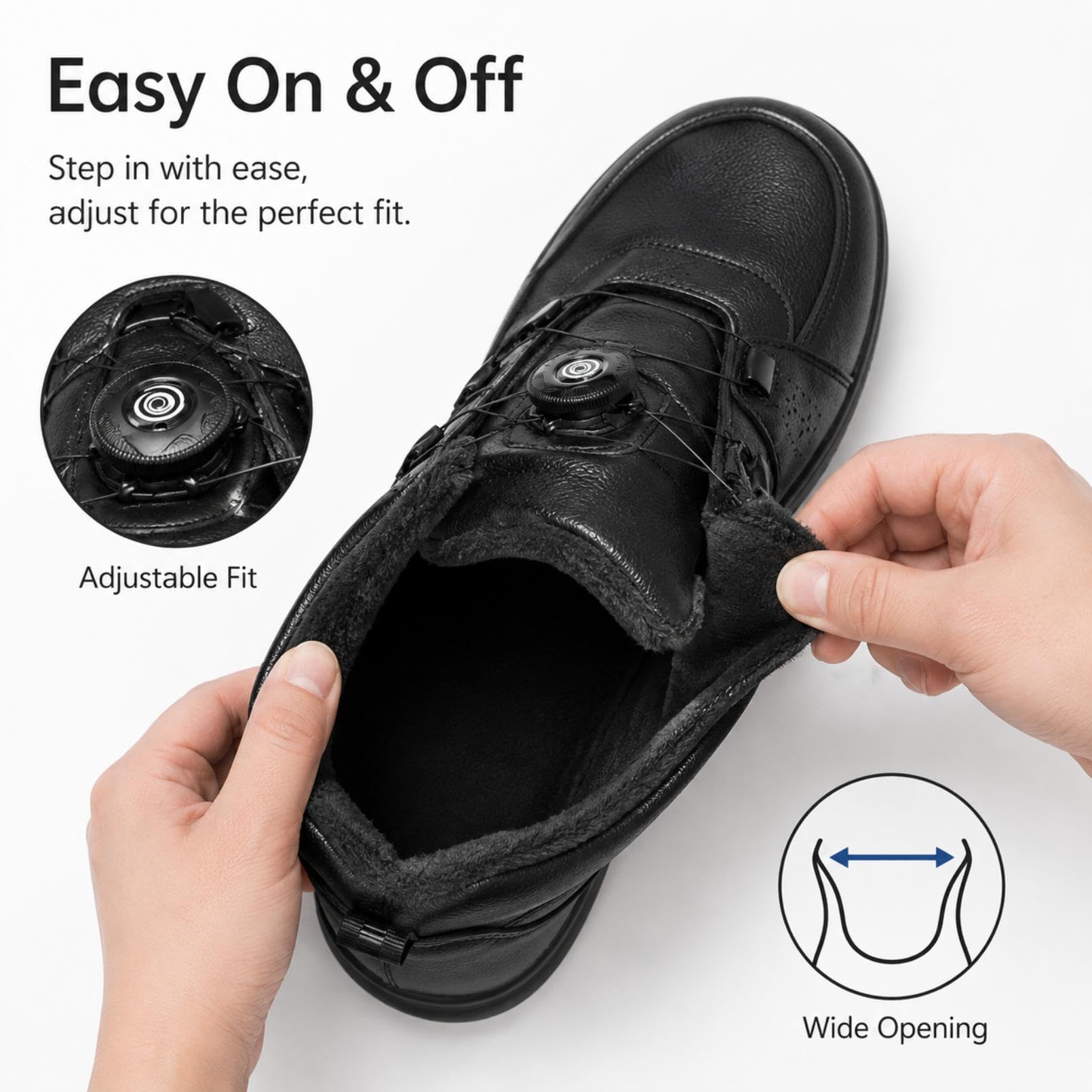 Generico Stivale Invernale Diabetico Uomo Donna Stivale Ortopedico
