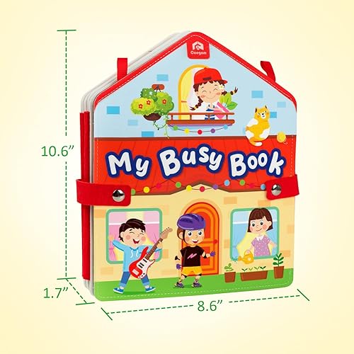 Miniatura 8 de Coogam Libro de actividades para niños pequeños de fieltro Montessori, tablas sensoriales de actividad, habilidad motora fina, libro silencioso,