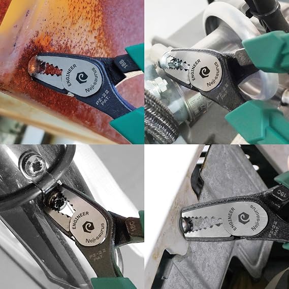 ENGINEER PZ-22 Neji-saurus SE Pliers, For Damaged/Flattened/Rusted Screws, Diameter 0.12-0.43 inches 3-11 mm