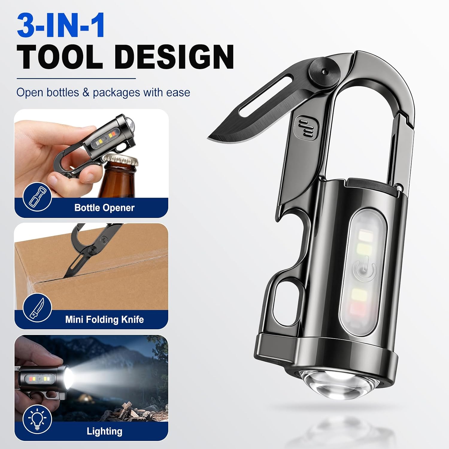 Rechargeable Keychain Flashlights, Portable Mini LED Keyring Lights image 3