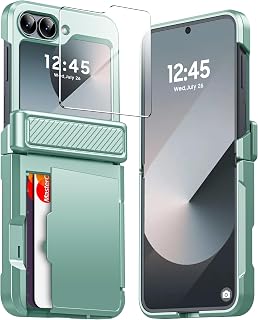 Midkart Card Holder Case Compatible with Samsung Galaxy Z Flip 6 / Z Flip 7 FE with Hinge Protection Built-in Screen Prote... Price In India
