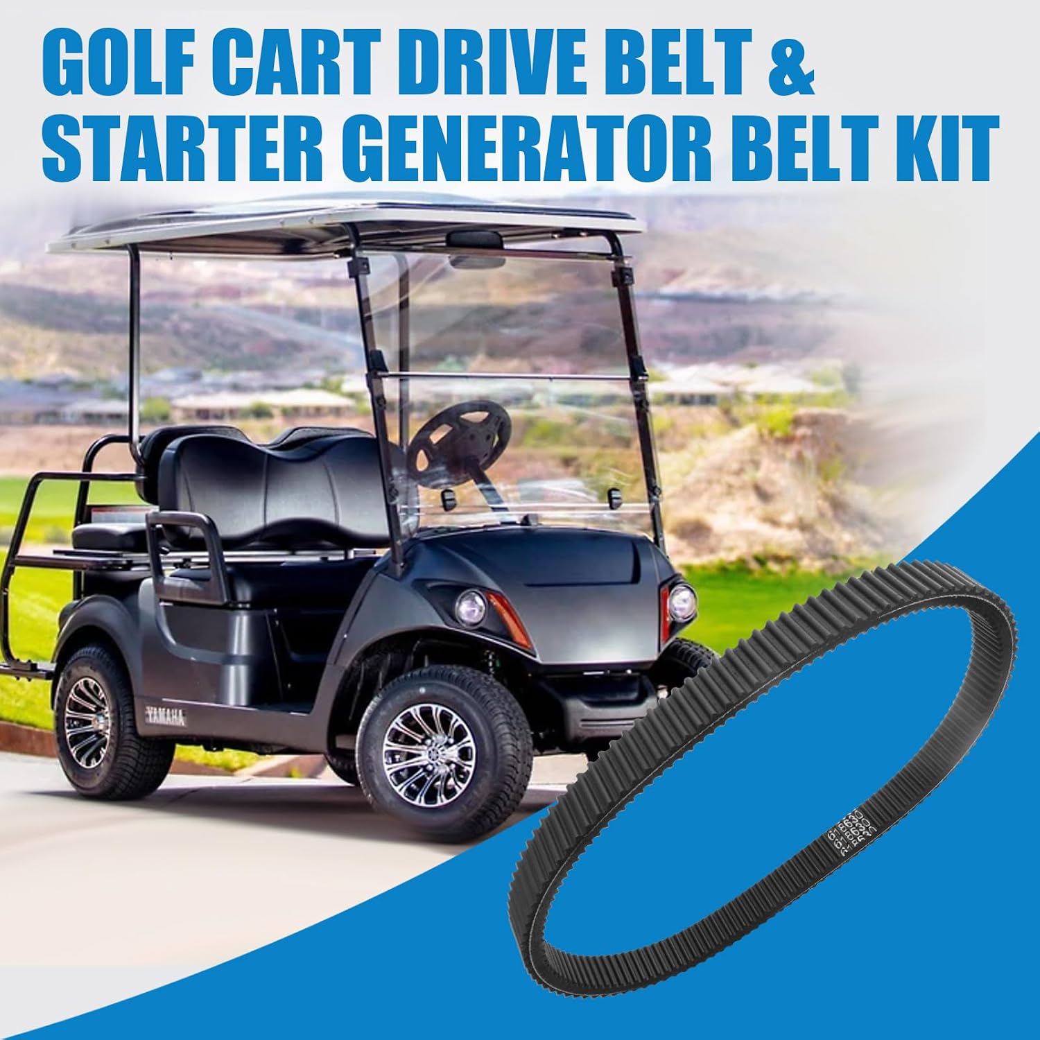 Drive Belt & Starter Belts Kit for EZGO TXT, RXV, Terrain, ST Golf Cart 2011-Up, Golf Cart Belt and Club Car Belt Replacement 618630