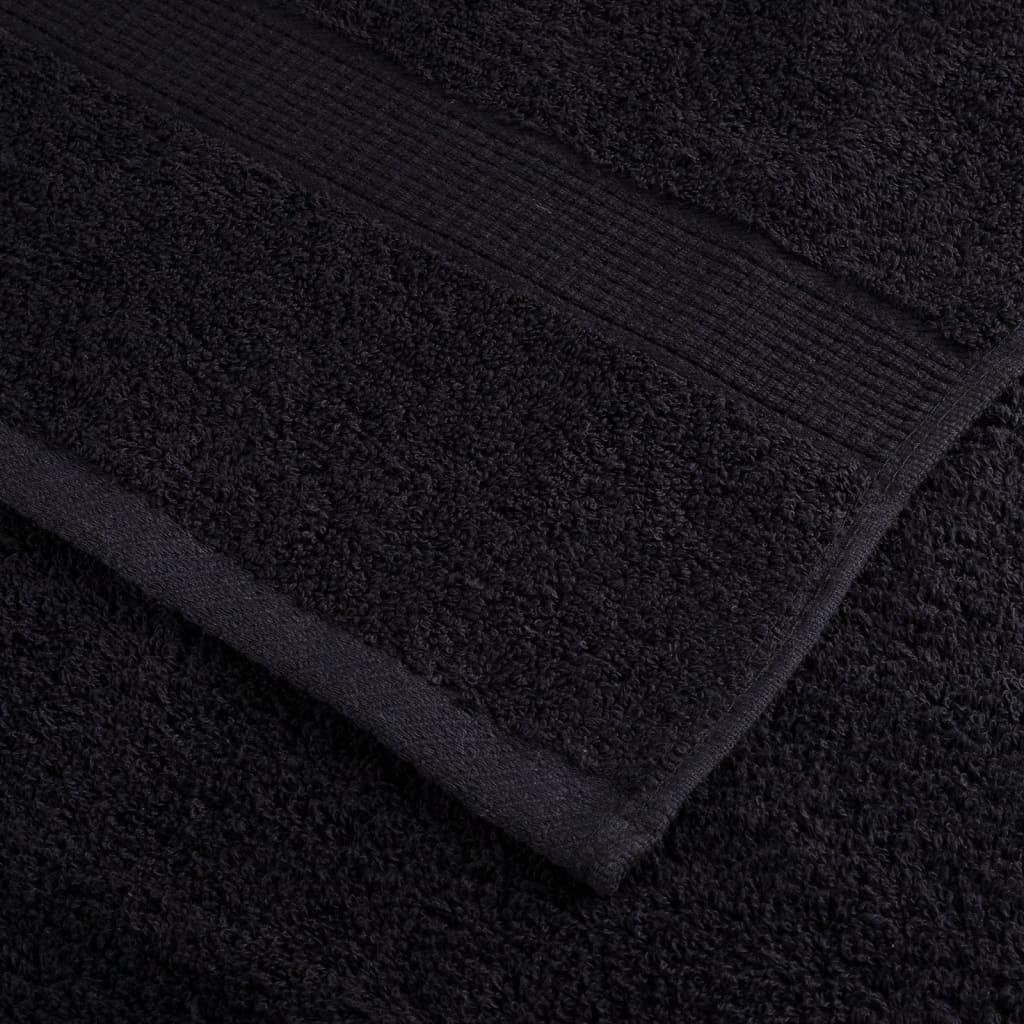 vidaXL Asciugamani Premium 10 pz Neri 50x100 cm 600 g/m² 100% Cotone, Telo da Bagno, Set di Asciugamani da Bagno, Asciugamano per albergo