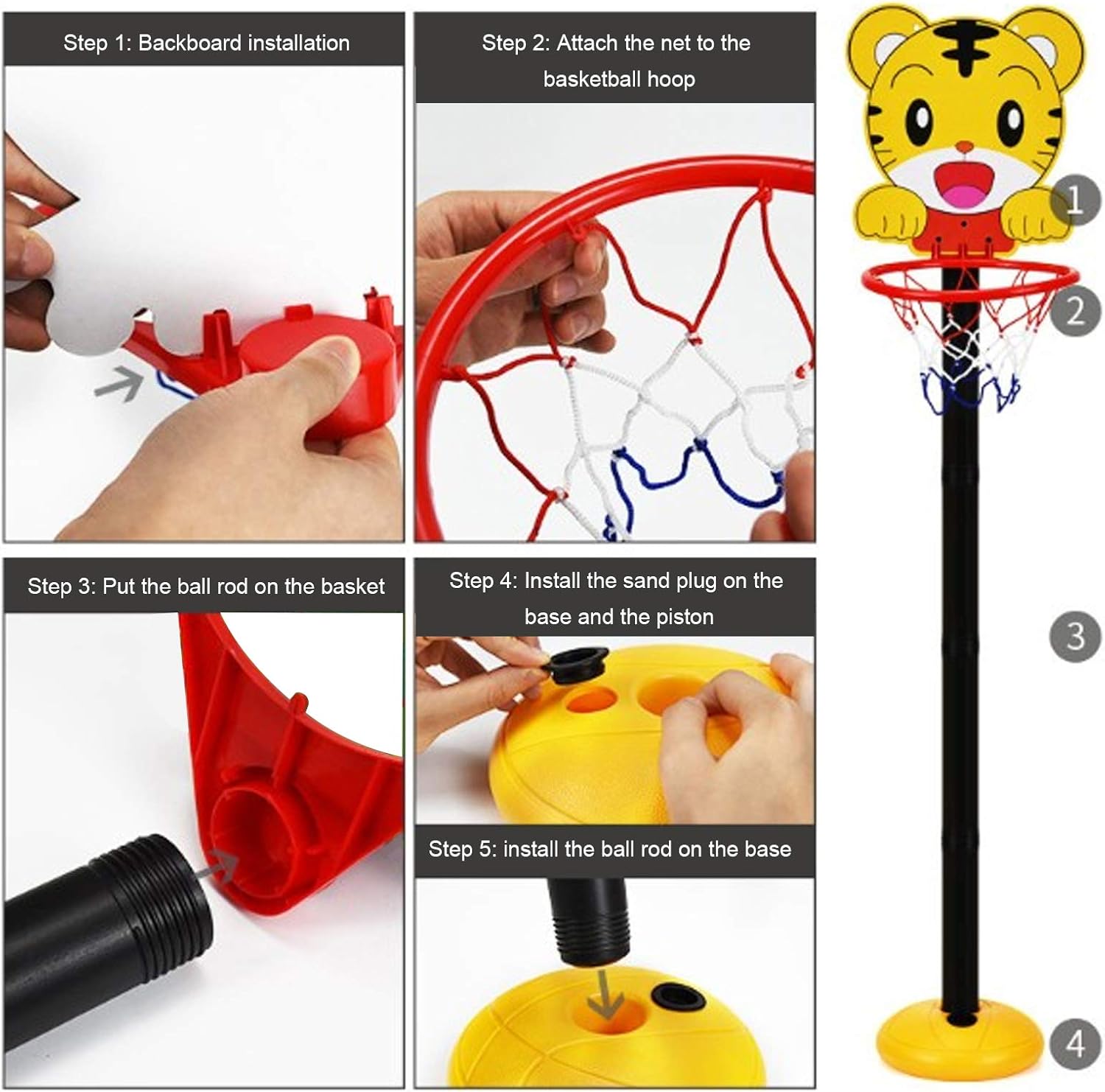 Semme Indoor Outdoor Basketball Hoop Stand Toy Cute Sports Goal for Kids