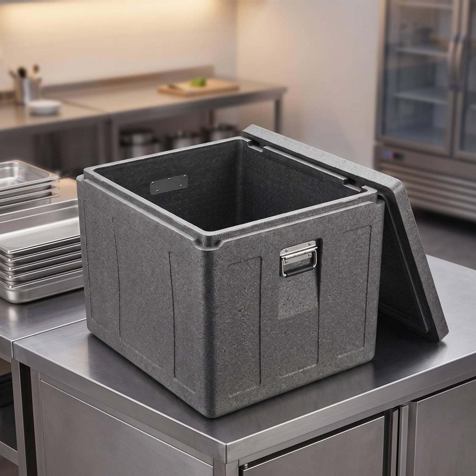 Leicht Isolierbehälter aus Schaumstoff | Isoliert, wärmeisolierend, Warmhaltebox, für Lieferservice, Caterer, 137L, F