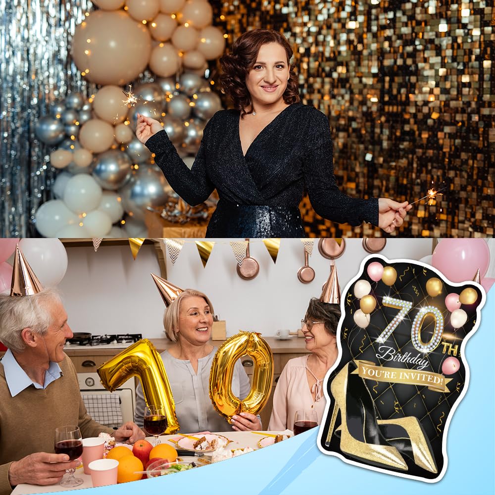 ERHACHAIJIA 20 Rosa Luftballons + 20 Einladungskarten (High Heels-Design) Mit Umschlägen – Für 70. Geburtstag, Mutter, Erwachsene ERHACHAIJIA 20 Rosa Luftballons + 20 Einladungskarten (High Heels-Design) Mit Umschlägen – Für 70. Geburtstag, Mutter, Erwachsene