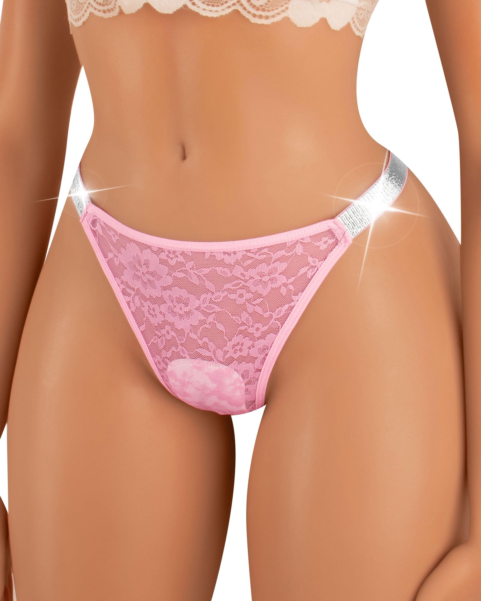 Banamic Women Shine Strap Thongs Underwear Sexy Comfortable Panties Underwear