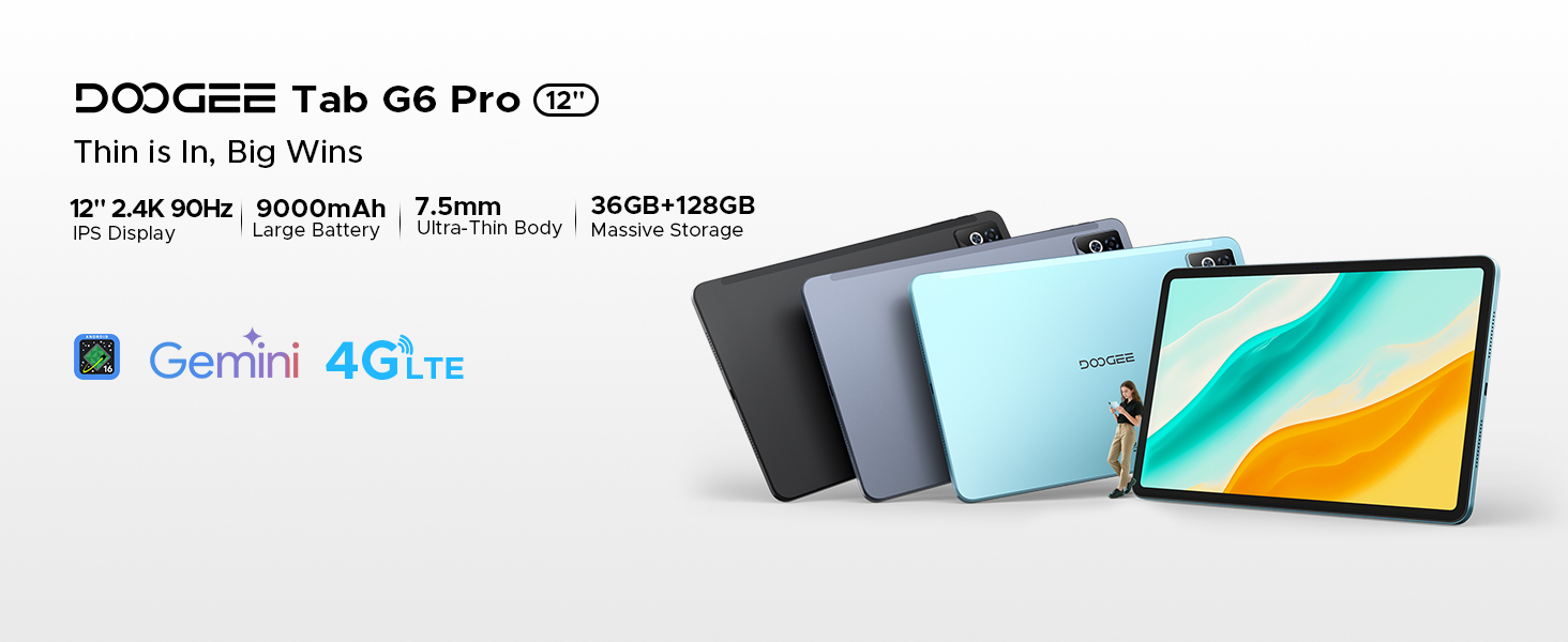 Amazon.com : DOOGEE Tab G6 Pro Tablet 12 Inch, Android 16 Tablets