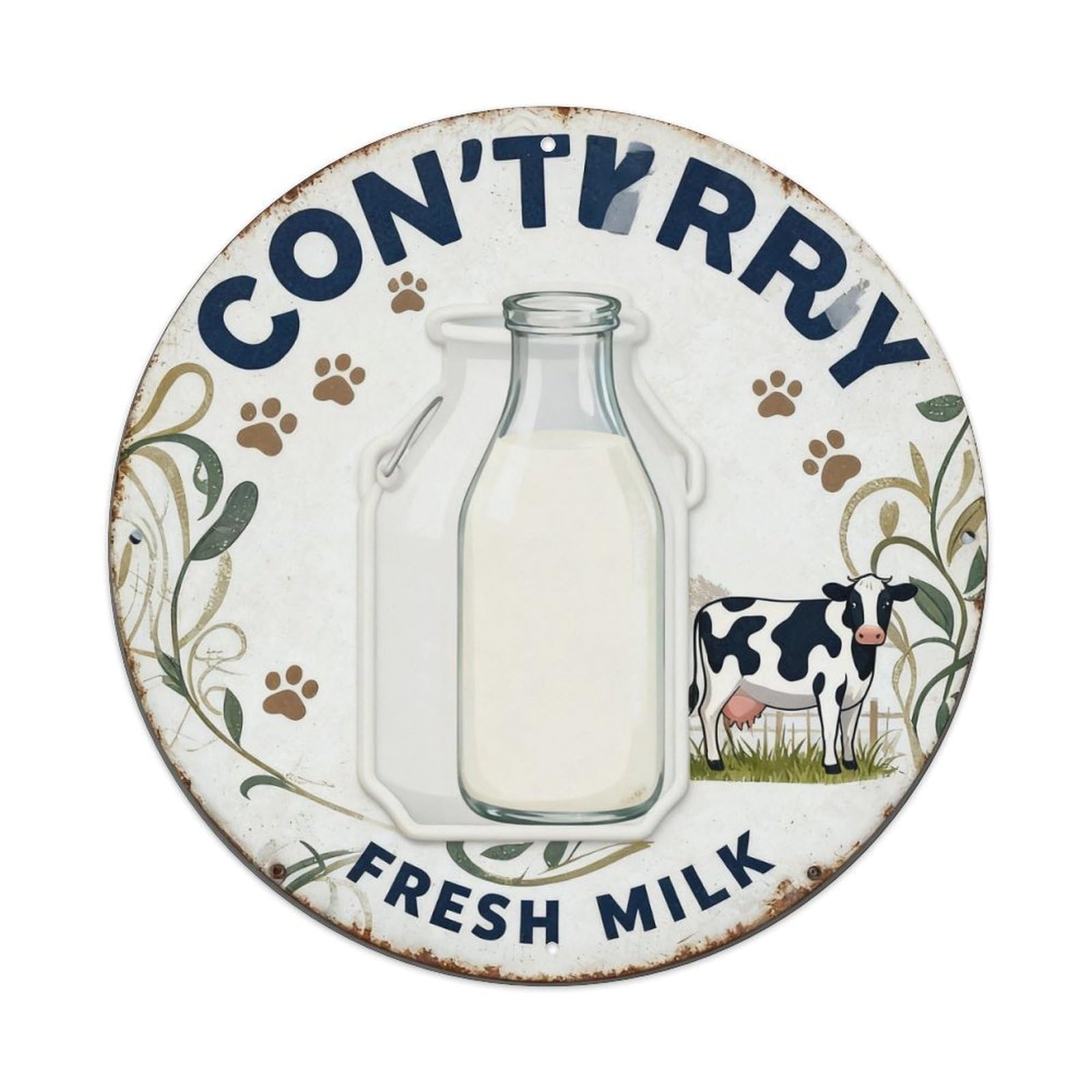 Country Fresh Milk Metal Tin Sign Plaque