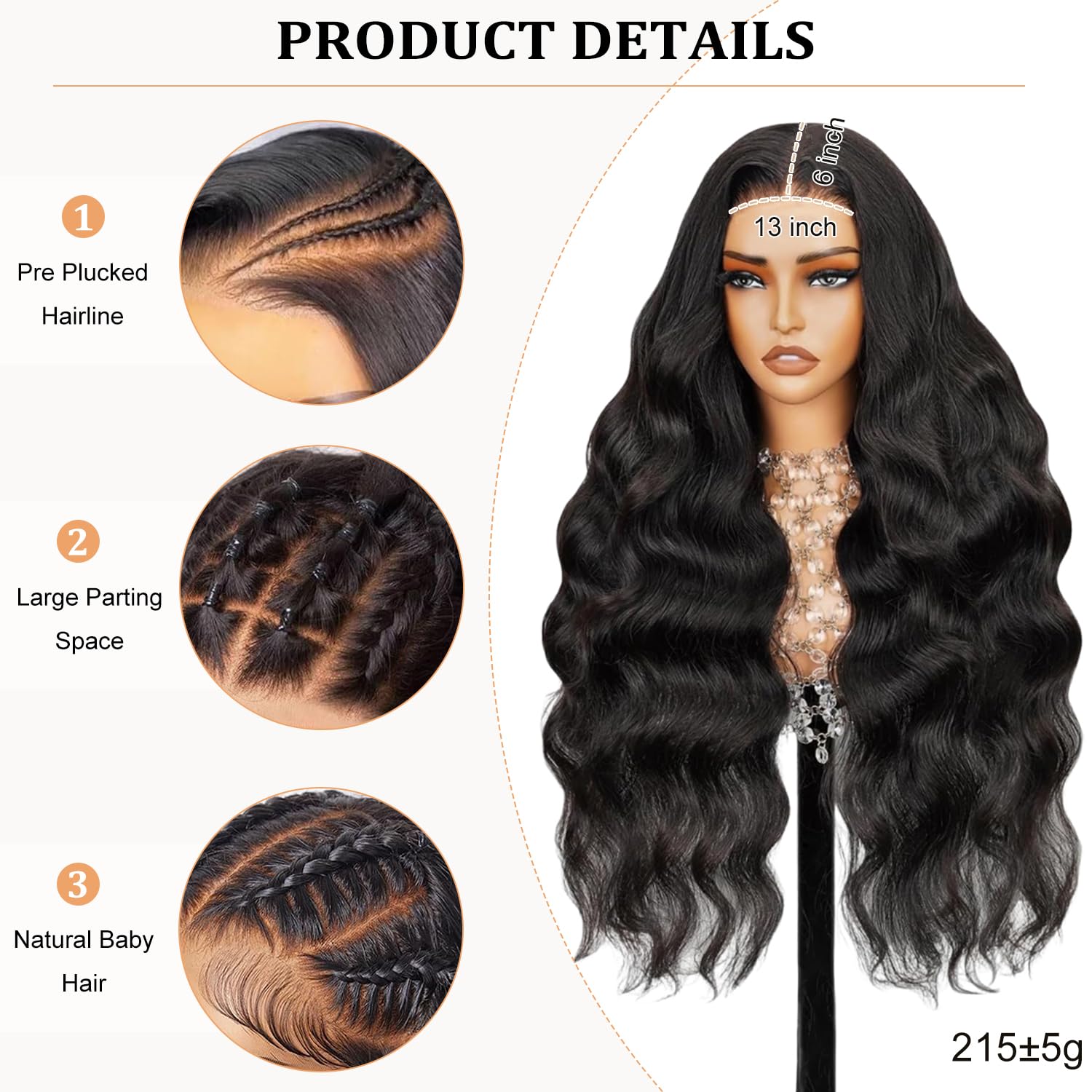 200% Density 13x6 Body Wave Wig, 100% Human Hair, [2-Year Life], 30 Inch Skinlike HD Lace Front Wigs Human Hair Pre Plucked for Women with Baby Hair, Free Part